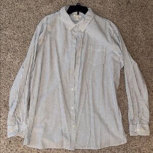 Sonoma Men's Striped Button Down Shirt - Gray and White